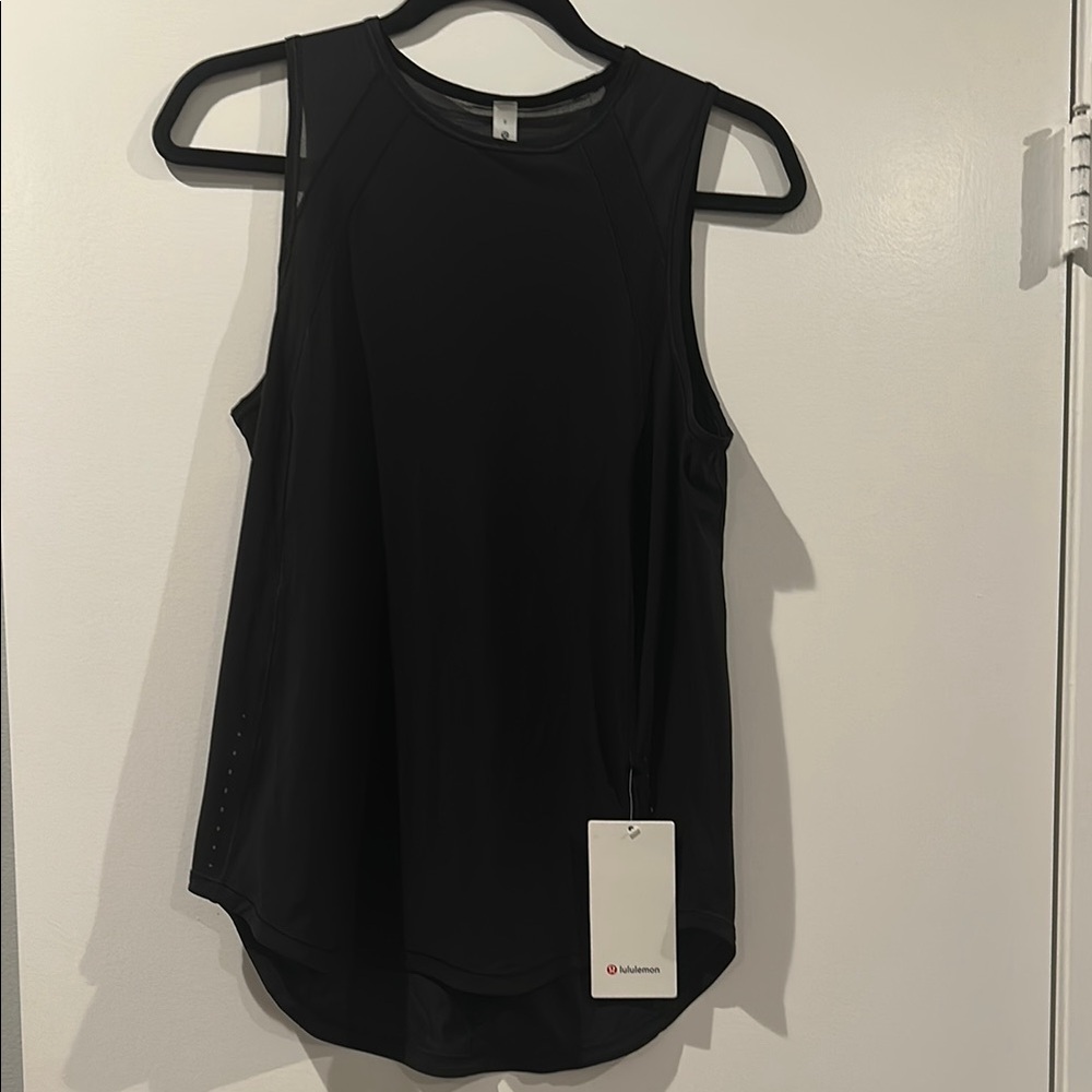 NWT lululemon sculpt tank black with mesh back size 6